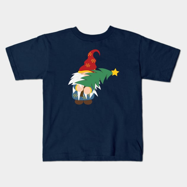 Tree Hugger Christmas Gnome Kids T-Shirt by Shapetrix